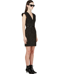 Saint Laurent Black Encrusted Sleeveless Dress