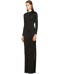 Givenchy Black Long Sleeve Slit Dress