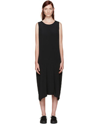 Issey Miyake Black Pleated Solid Earth Dress