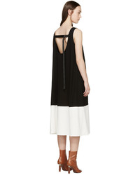 Jil Sander Black White Trapeze Dress