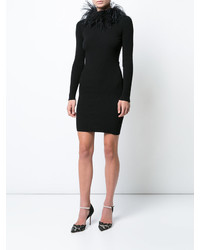 Moschino Boutique Feather Collar Dress