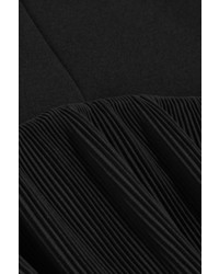 Victoria Beckham Chiffon Trimmed Crepe Dress Black
