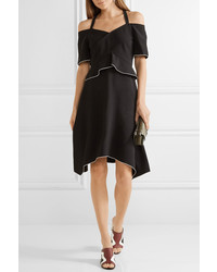 Proenza Schouler Cold Shoulder Crepe Dress Black