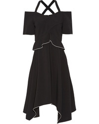 Proenza Schouler Cold Shoulder Crepe Dress Black