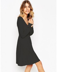 Asos Collection Babydoll Dress With Scoop Neck And Shirred Cuff