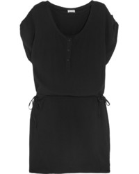 Splendid Crinkled Gauze Mini Dress Black