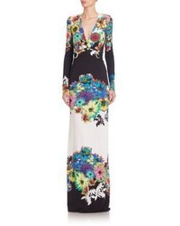 Roberto Cavalli Flower Power Long Sleeve Lycra Dress