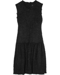 Simone Rocha Frayed Boucl Tweed Mini Dress Black