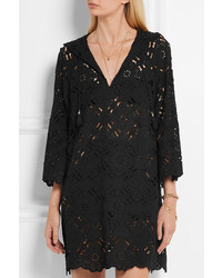Zimmermann Good Times Hooded Broderie Anglaise Cotton Dress Black