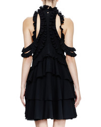 Alexander McQueen Halter Neck Ruffled Dress Black