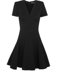 Alexander McQueen Leaf Crepe Mini Dress Black