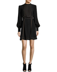 Marc Jacobs Long Sleeve Belted Minidress Black
