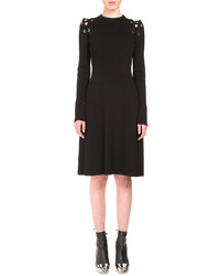 Proenza Schouler Long Sleeve Lacing Shoulder Dress Black