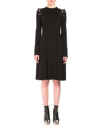Proenza Schouler Long Sleeve Lacing Shoulder Dress Black