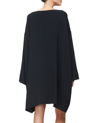 The Row Long Sleeve Mini Caftan Dress Black
