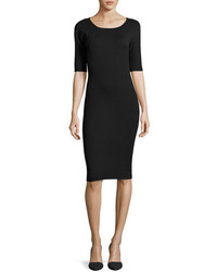 Armani Collezioni Milano Jersey Elbow Sleeve Dress Black