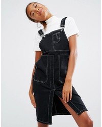 Daisy Street Overall Dress With Contrast Stitching