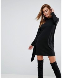 Asos Oversized Dress With Asymmetric Batwing Sleeve