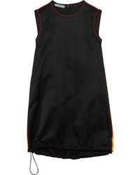 Prada Paneled Silk Satin Mini Dress Black