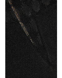 Balmain Paneled Stretch Crepe Mini Dress Black