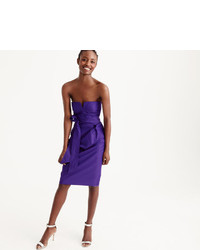 J.Crew Petite Tie Waist Strapless Dress In Faille