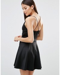 AX Paris Plunge Front Skater Dress With Cross Back