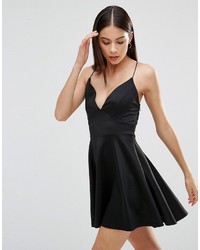 AX Paris Plunge Front Skater Dress With Cross Back