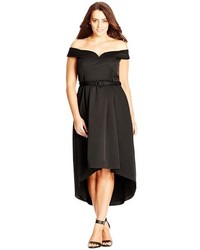 City Chic Plus Size Highlow Off The Shoulder Dress