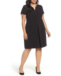 Tahari Plus Size Short Sleeve A Line Dress