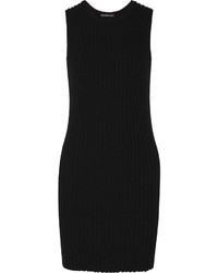 James Perse Ribbed Cotton Blend Mini Dress Black