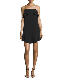A.L.C. Romy Strapless Ruffle Trim Mini Jersey Dress Black