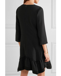 Chloé Ruffled Crepe Mini Dress Black