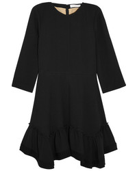 Chloé Ruffled Crepe Mini Dress Black