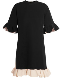 Marni Ruffled Scuba Jersey Mini Dress Black