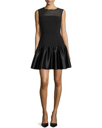 Erin Fetherston Satin Flounce Skirt Illusion Dress