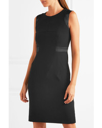 Karl Lagerfeld Satin Trimmed Crepe Mini Dress Black