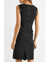Karl Lagerfeld Satin Trimmed Crepe Mini Dress Black