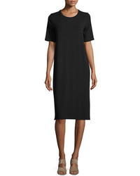 Eileen Fisher Short Sleeve Round Neck Jersey Dress