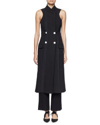 Proenza Schouler Sleeveless Double Breasted Suiting Dress Black