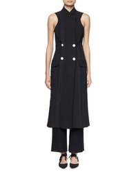 Proenza Schouler Sleeveless Double Breasted Suiting Dress Black