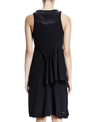 Givenchy Sleeveless Scoop Neck Tiered Dress Black