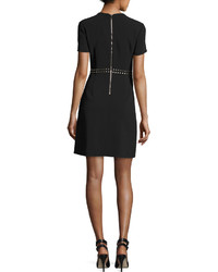 Burberry Studded A Line Short Sleeve Dress Black