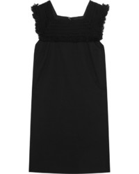 Madewell Sundream Fringed Cotton Blend Mini Dress Black