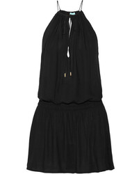 Melissa Odabash Tasha Voile Halterneck Mini Dress Black