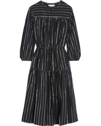 Etoile Isabel Marant Toile Isabel Marant Savory Metallic Trimmed Cotton Gauze Dress Black