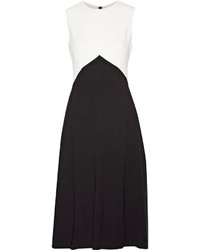 Narciso Rodriguez Two Tone Textured Crepe Dress Black