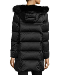 Burberry Altberry Duffle Puffer Coat With Fur Hood