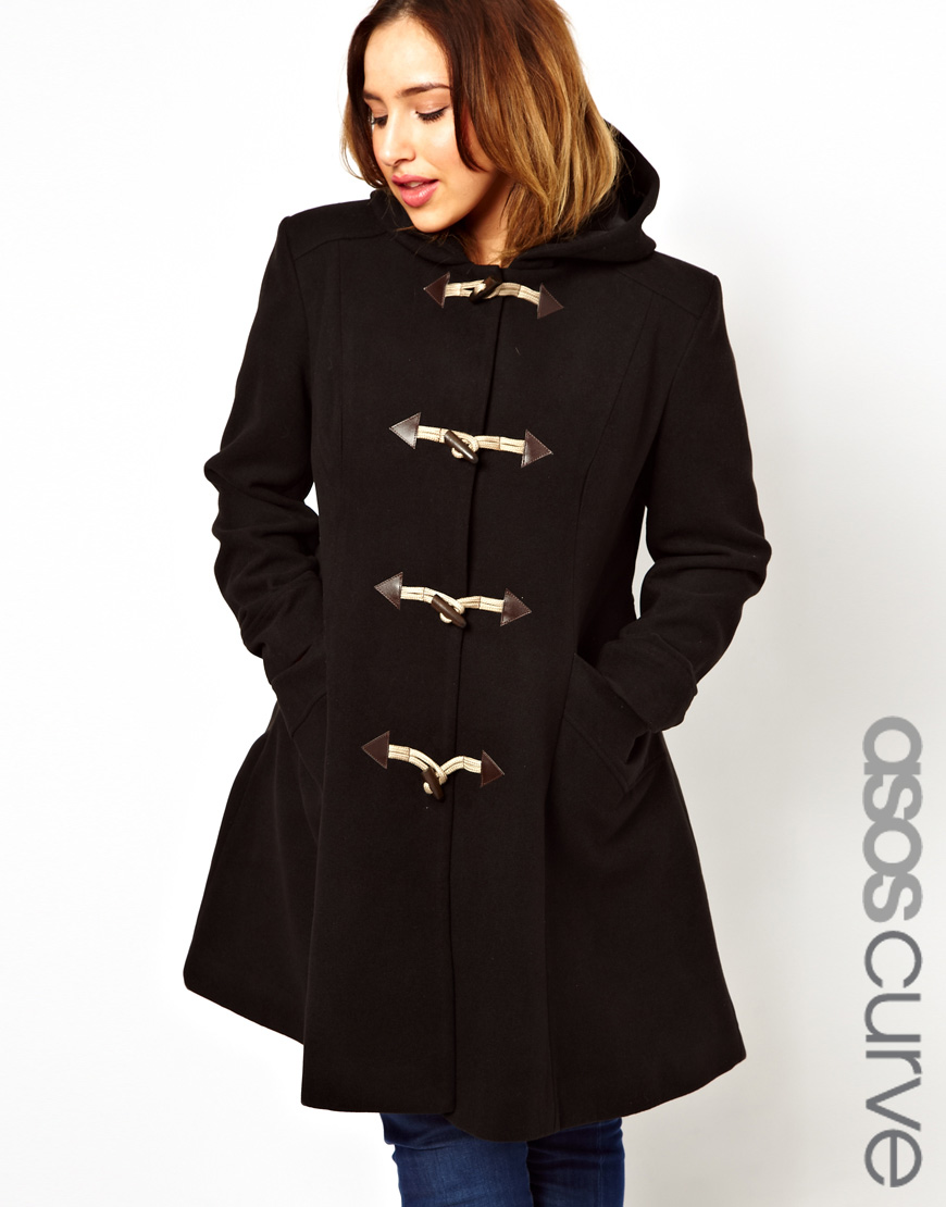 Asos Curve Duffle Coat With Hood, $72 | Asos | Lookastic
