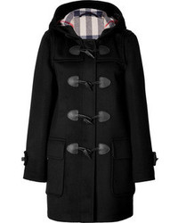 Burberry Brit Wool Minstead Duffle Coat In Black Check