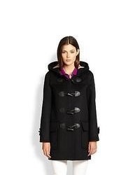 Burberry Brit Wool Toggle Duffle Coat Black